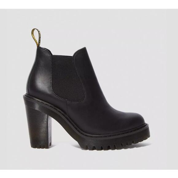 Dr. Martens Docs Hurston Leather Heeled Chelsea Boots Black Sendal Size 8 NWOB - Picture 12 of 12